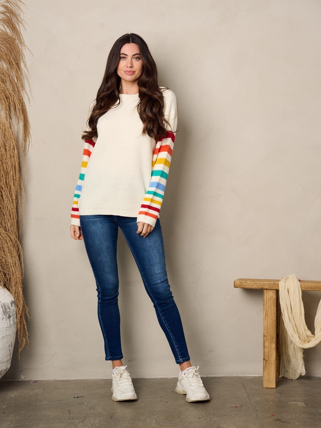 WOMEN'S LONG MULTI COLOR SLEEVE SWEATER