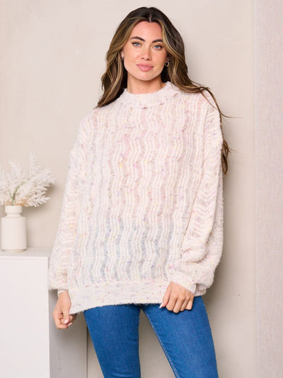 WOMEN'S LONG SLEEVES DETAILED MULTI SWEATER