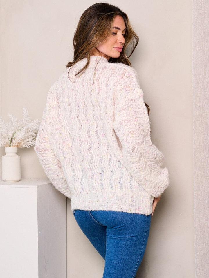 WOMEN'S LONG SLEEVES DETAILED MULTI SWEATER