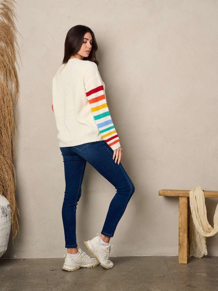WOMEN'S LONG MULTI COLOR SLEEVE SWEATER