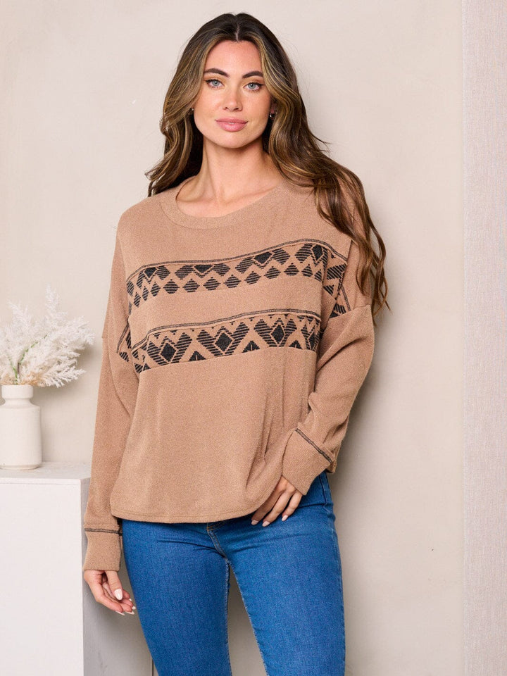 WOMEN'S LONG SLEEVES PRINTED TOP