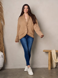 WOMEN'S LONG SLEEVE POCKETS BUTTON CLOSURE JACKET