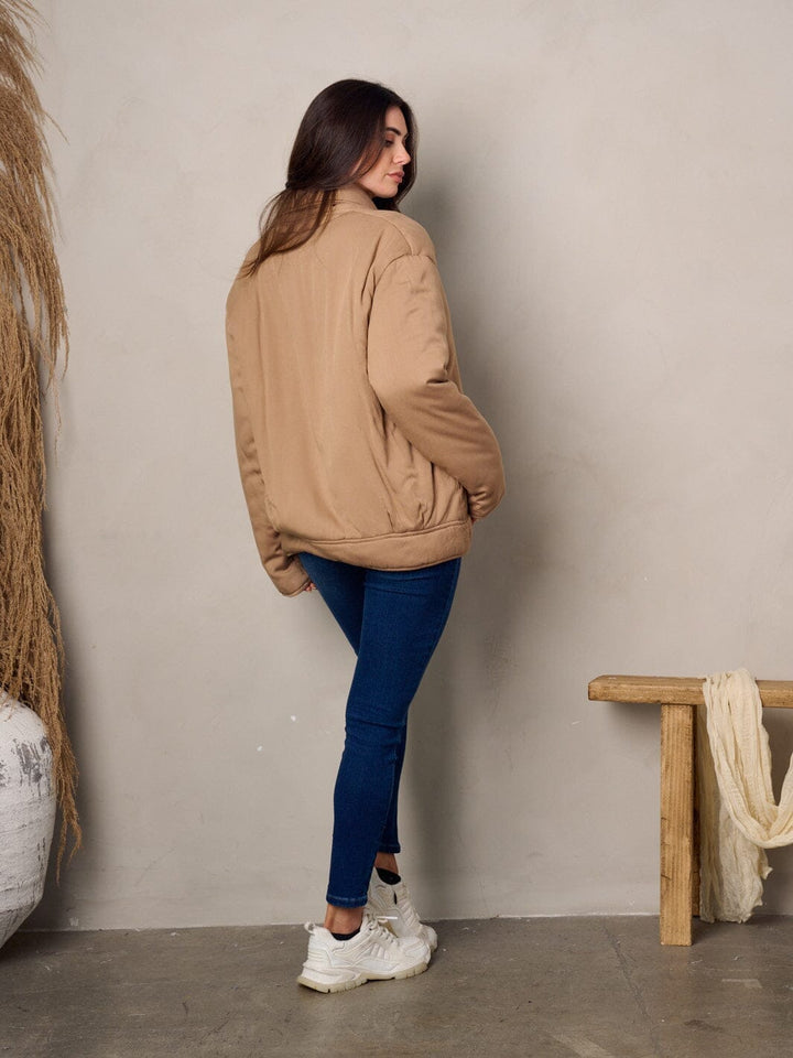 WOMEN'S LONG SLEEVE POCKETS BUTTON CLOSURE JACKET