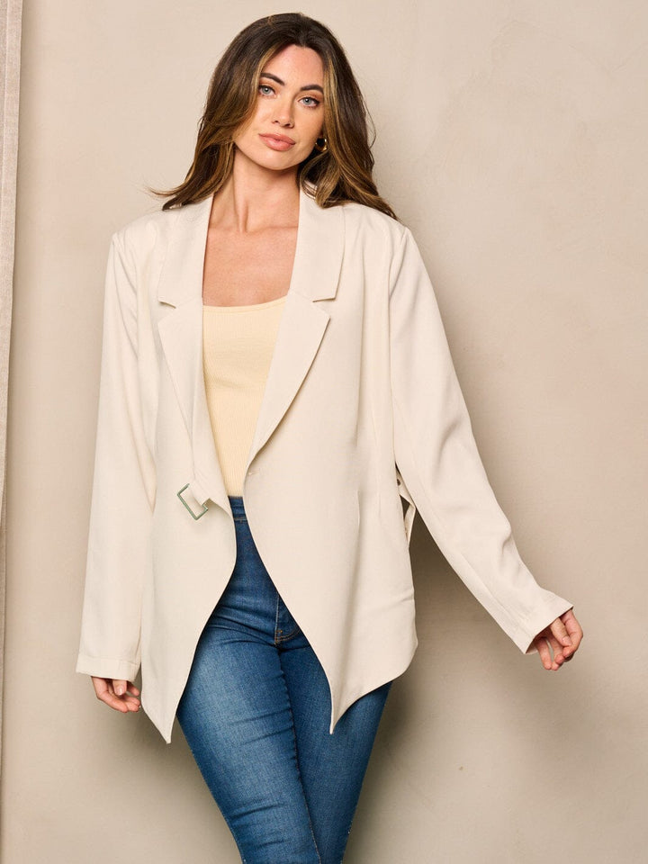 WOMEN'S LONG SLEEVE BUTTON CLOSURE BLAZER