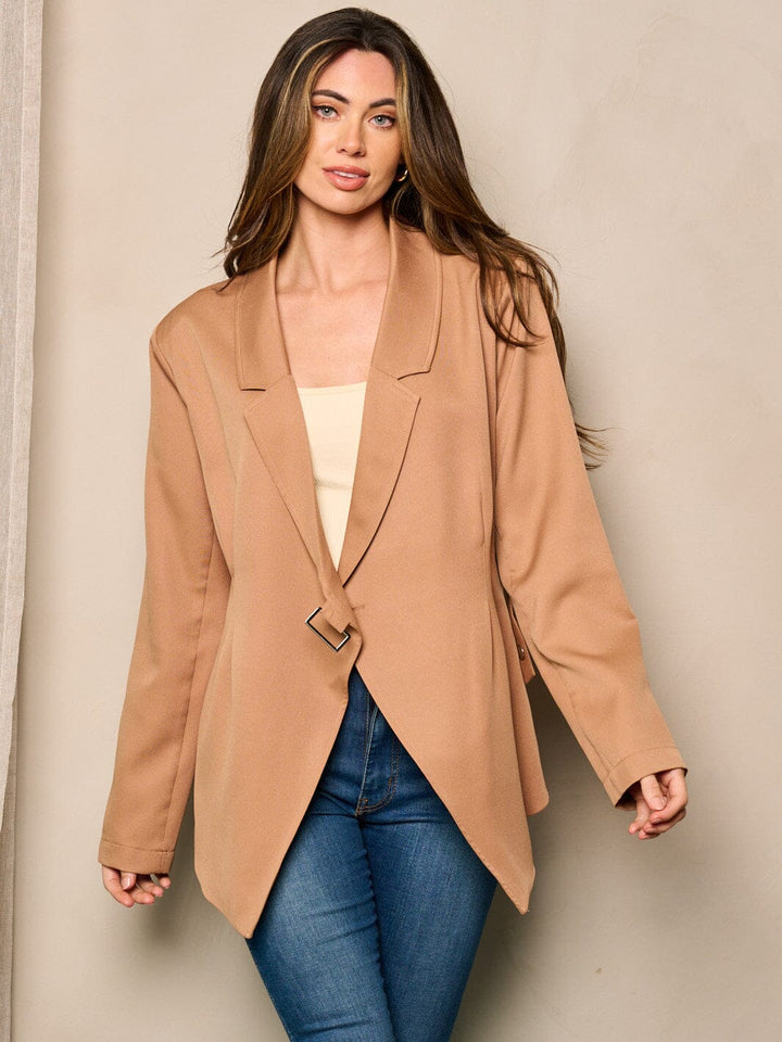 WOMEN'S LONG SLEEVE BUTTON CLOSURE BLAZER