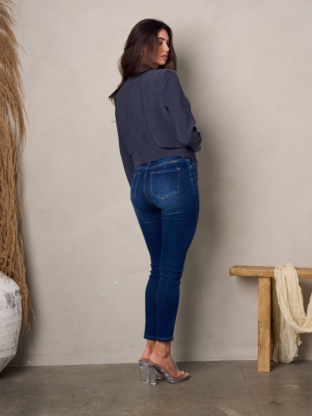 WOMEN'S LONG SLEEVE OPEN FRONT BLAZER