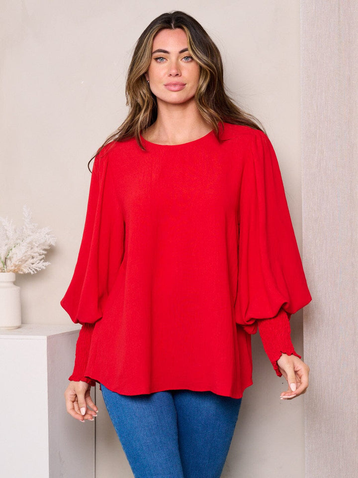 WOMEN'S LONG SMOCK SLEEVES BLOUSE TOP