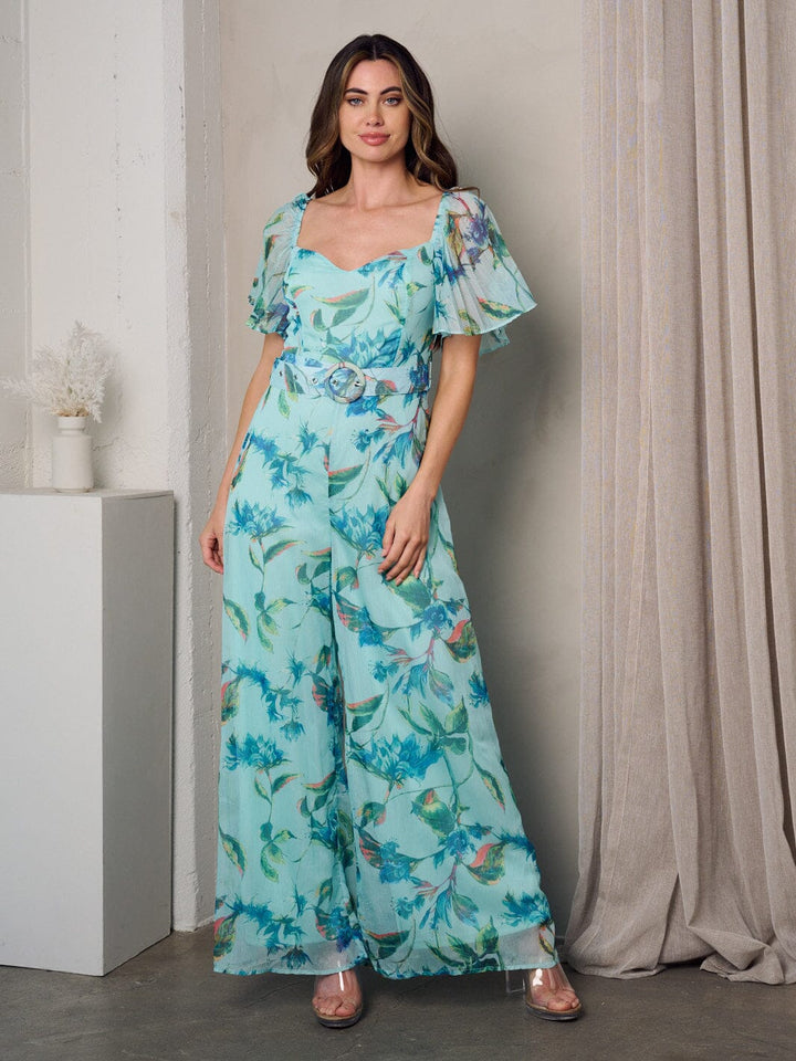 Copy of WOMEN'S SLEEVELESS V-NECK SMOCK WAIST FLORAL JUMPSUIT