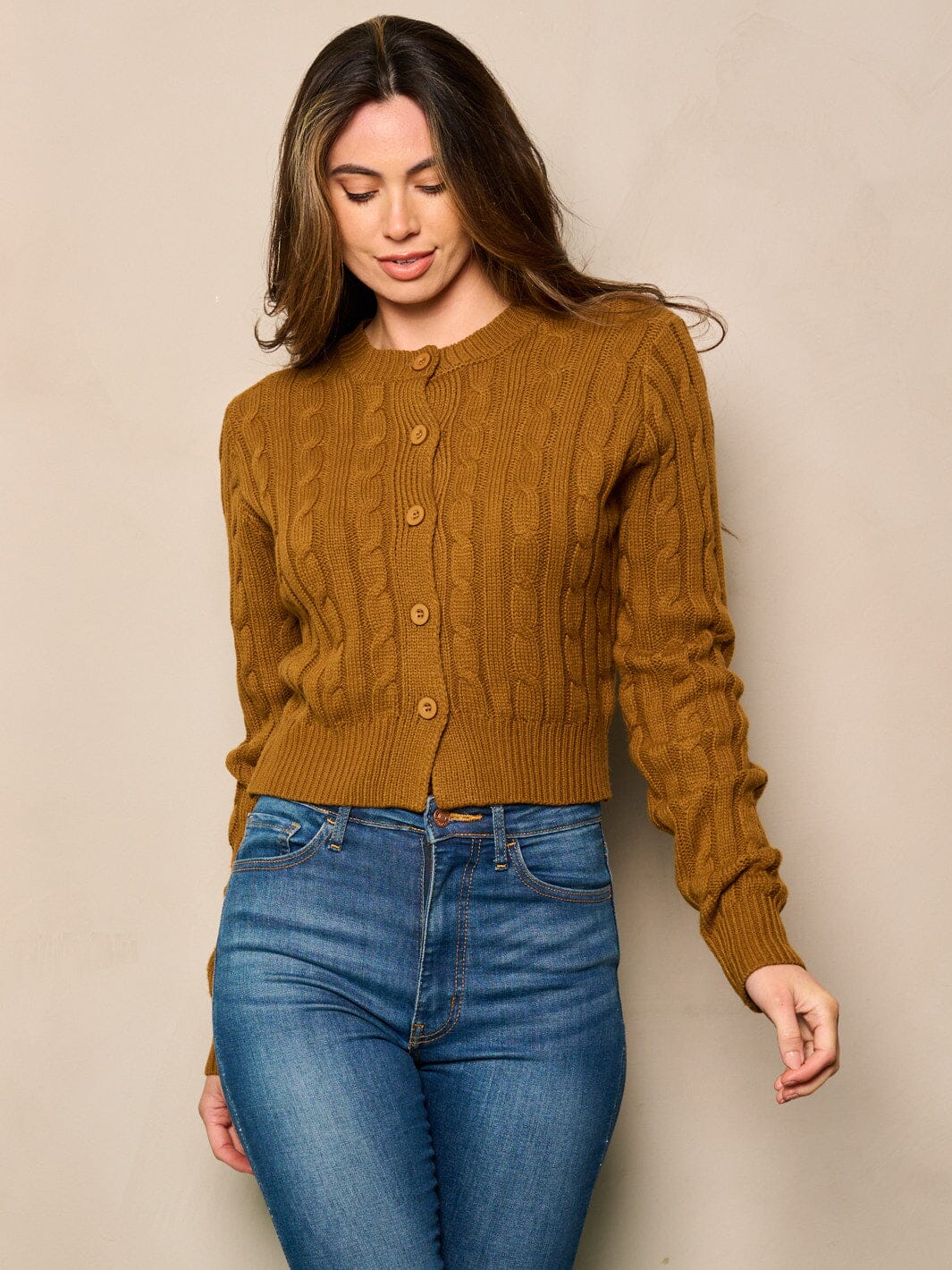 WOMEN'S LONG SLEEVE BUTTON CLOSURE SWEATER