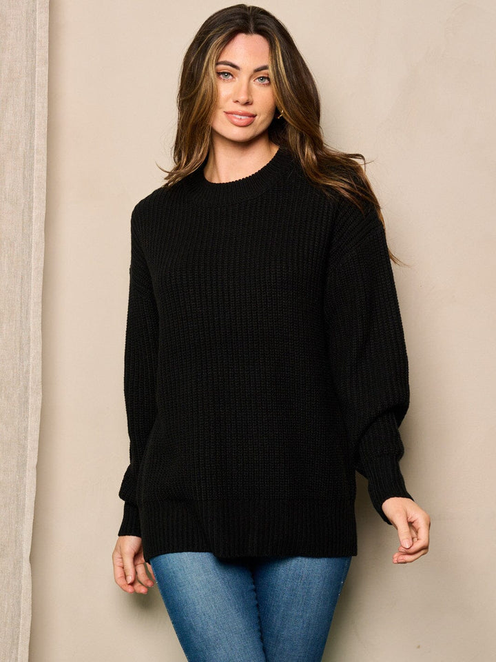 WOMEN'S LONG SLEEVE KNIT PULLOVER SWEATER