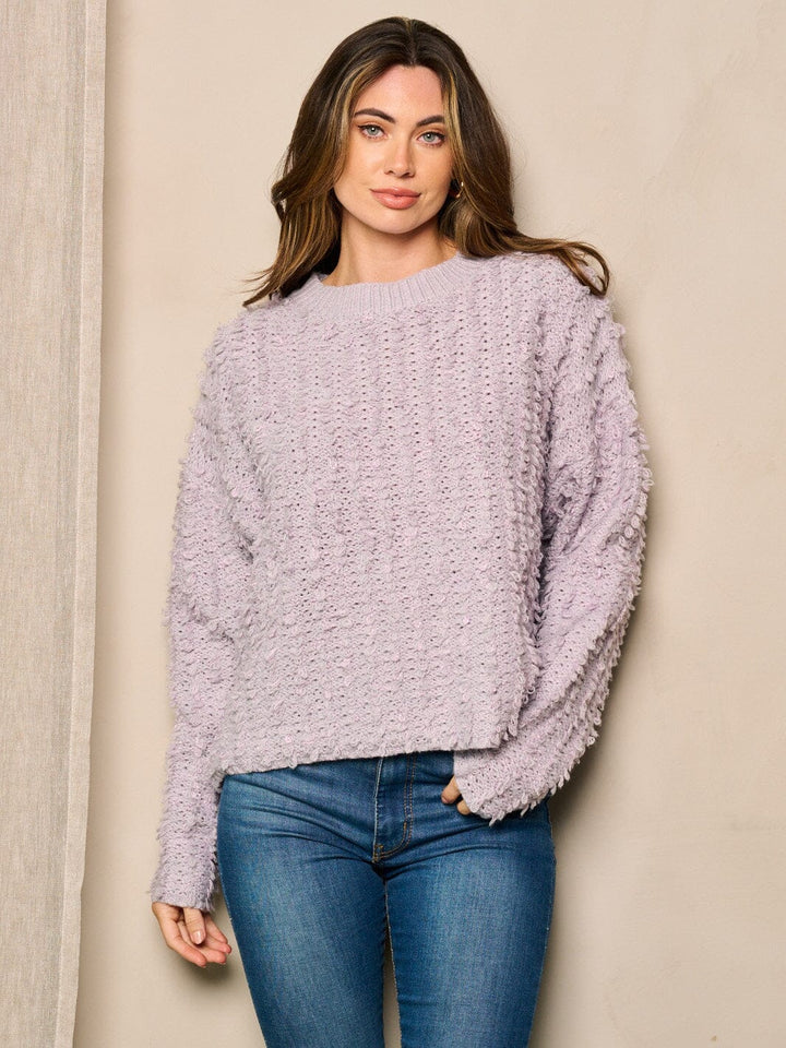 WOMEN'S LONG SLEEVE DETAILED PULLOVER SWEATER