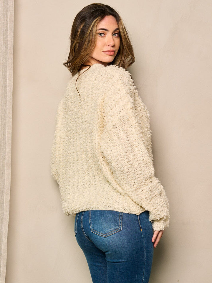 WOMEN'S LONG SLEEVE DETAILED PULLOVER SWEATER