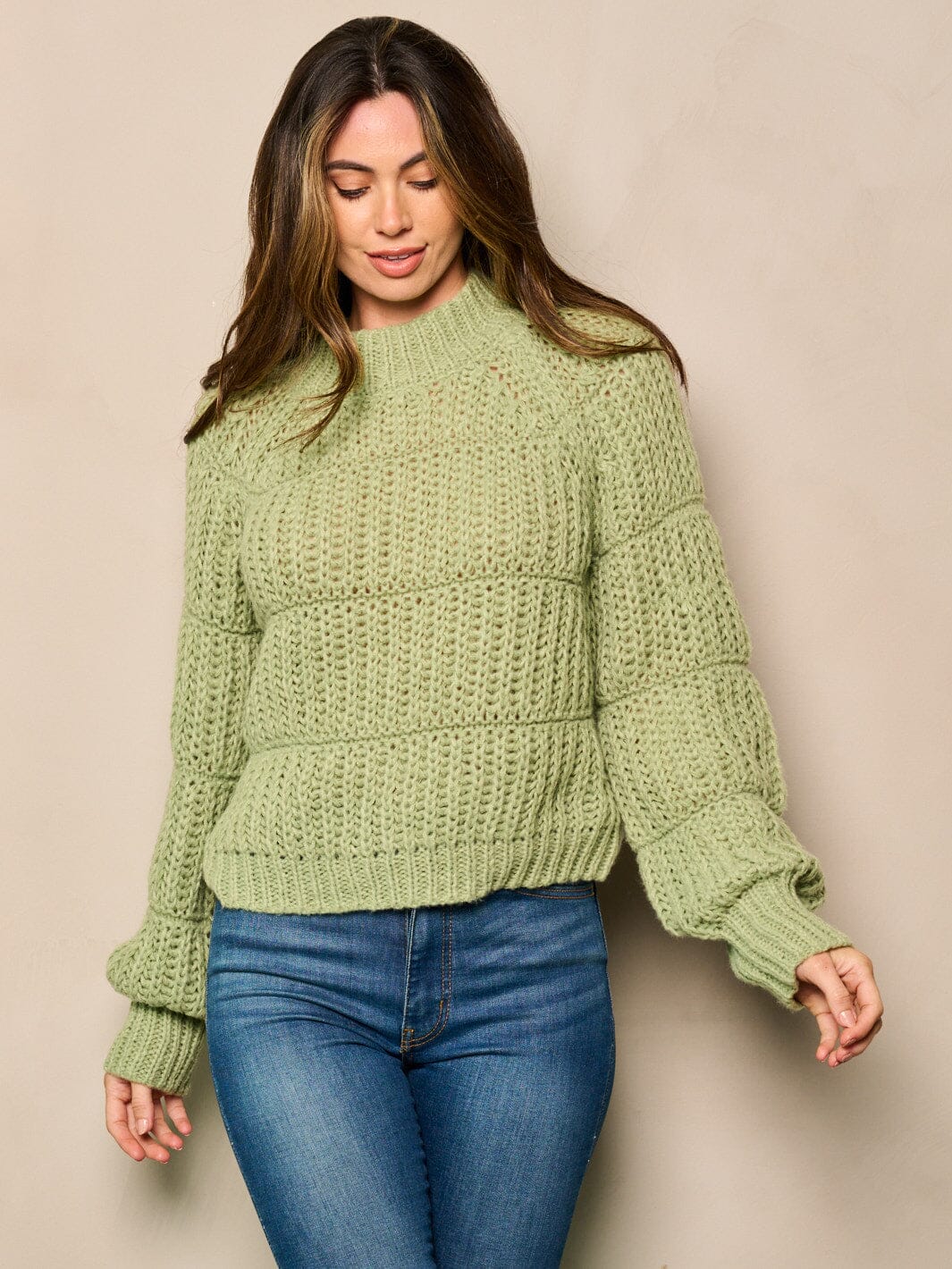 WOMEN'S LONG SLEEVE PULLOVER KNIT SWEATER