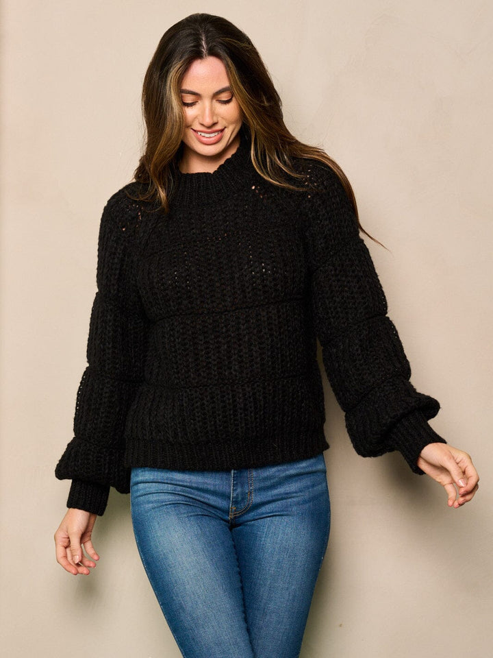 WOMEN'S LONG SLEEVE PULLOVER KNIT SWEATER