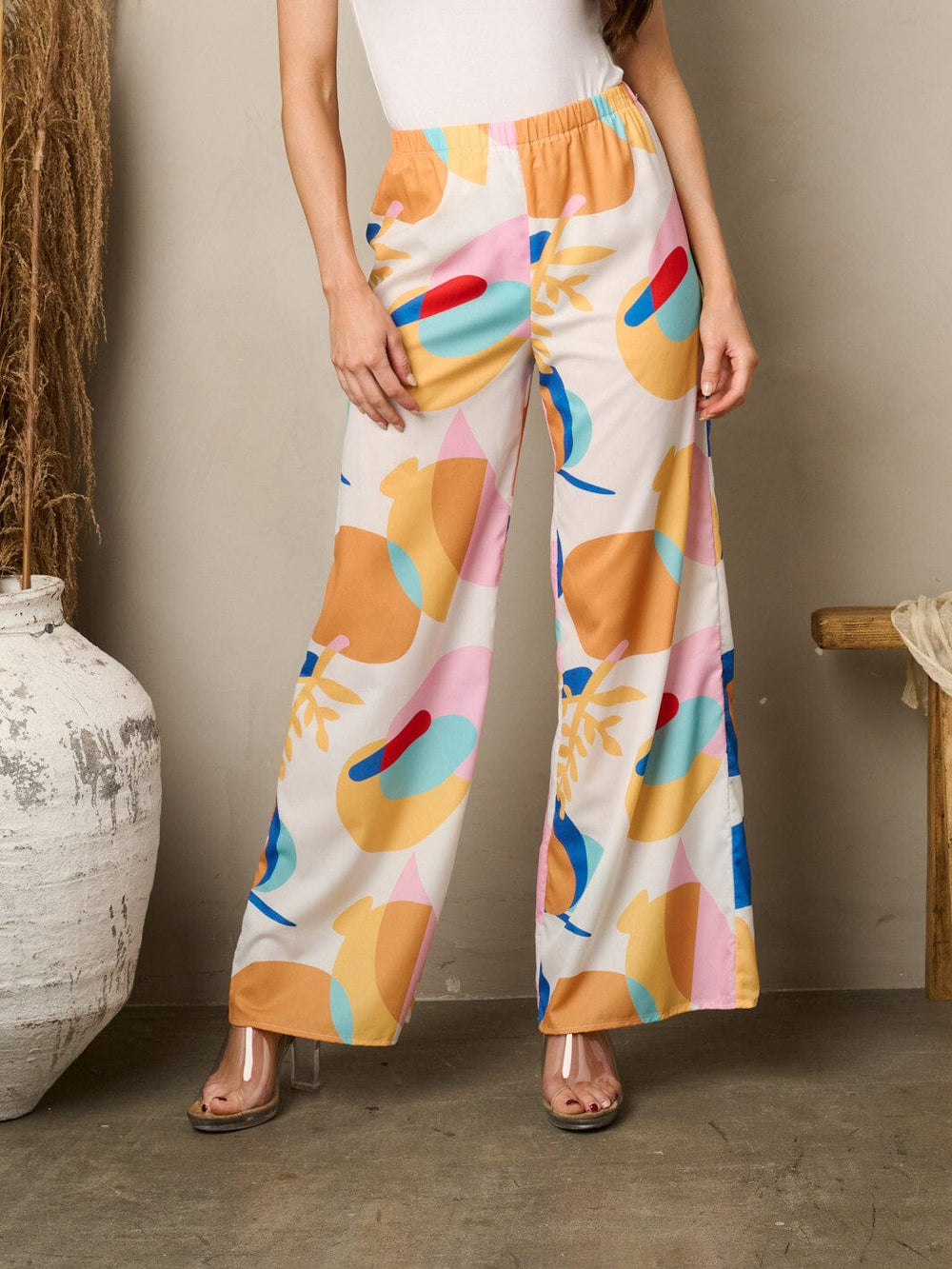 WOMEN'S WIDE LEG MULTI COLOR PANTS