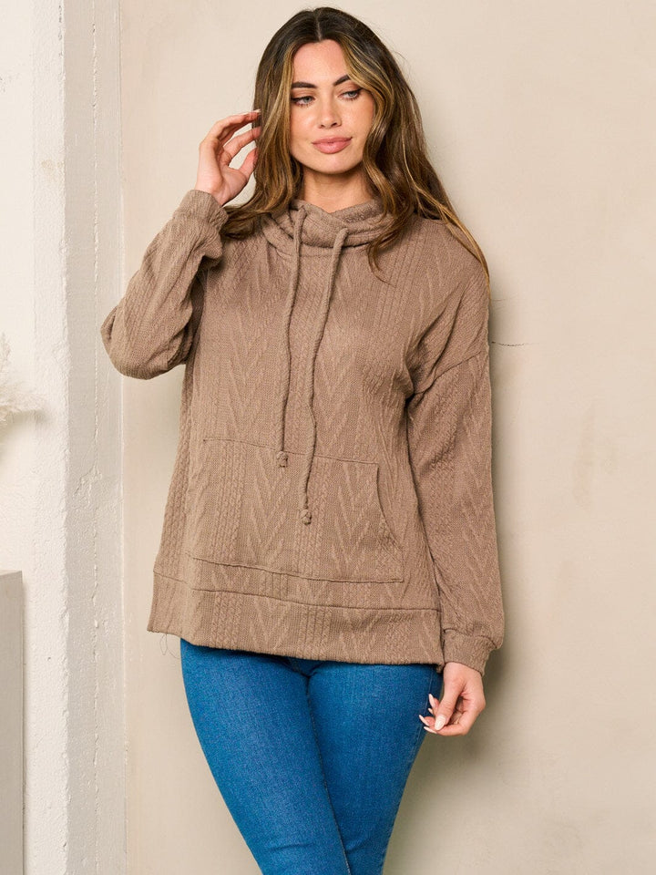 WOMEN'S LONG SLEEVE TURTLE NECK LOOSE FIT TOP