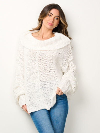 WOMEN'S LONG SLEEVE TURTLE NECK KNITTED SWEATER