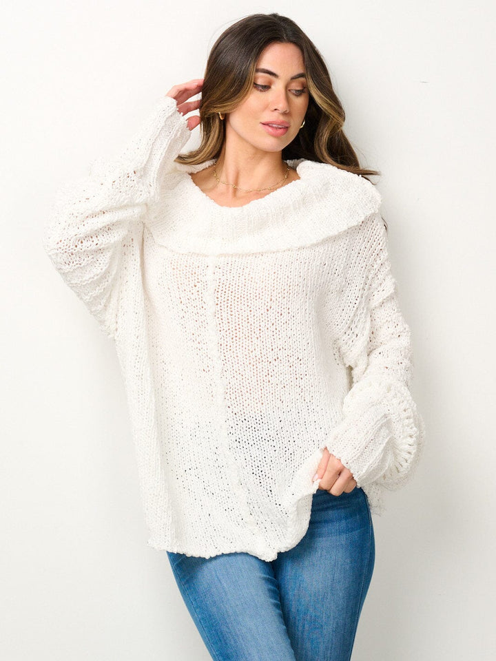 WOMEN'S LONG SLEEVE TURTLE NECK KNITTED SWEATER