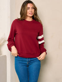 WOMEN'S LONG STRIPES SLEEVES SWEATER