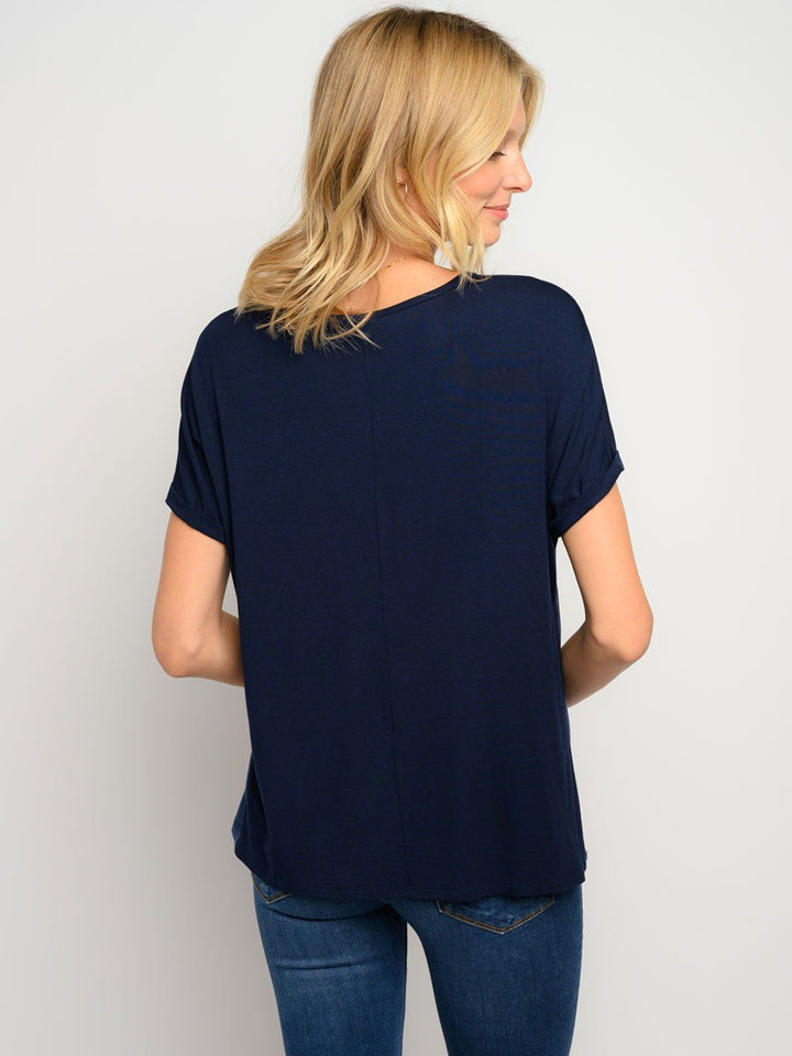 WOMEN'S SHORT SLEEVE COLOR BLOCK TOP