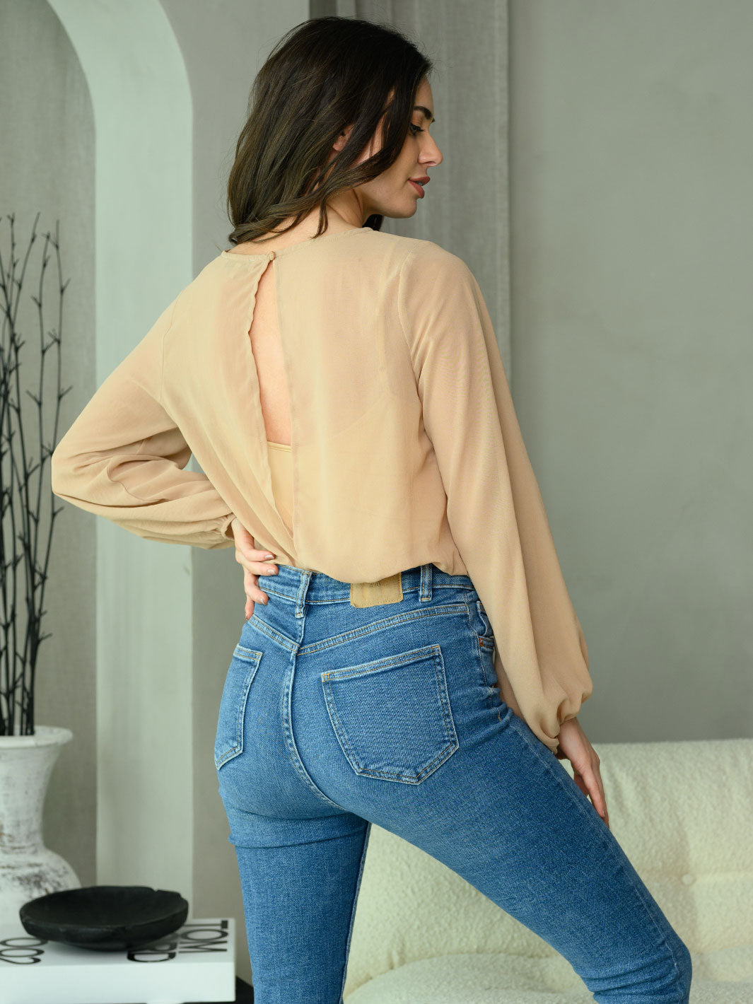 WOMEN'S LONG PUFF SLEEVE BODYSUIT