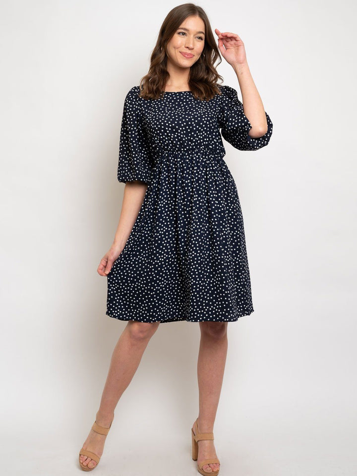 WOMEN'S POLKA DOTS MIDI DRESS