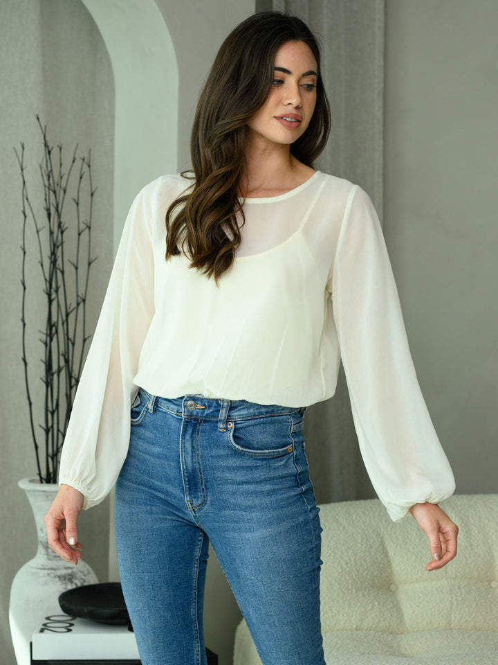 WOMEN'S LONG PUFF SLEEVE BODYSUIT