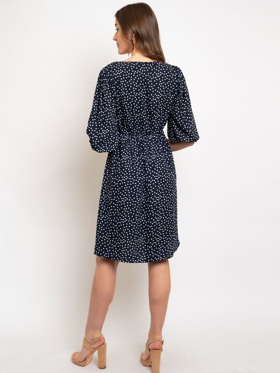 WOMEN'S POLKA DOTS MIDI DRESS