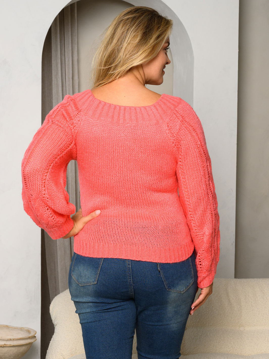 Copy of PLUS SIZE LONG SLEEVE KNIT SWEATER