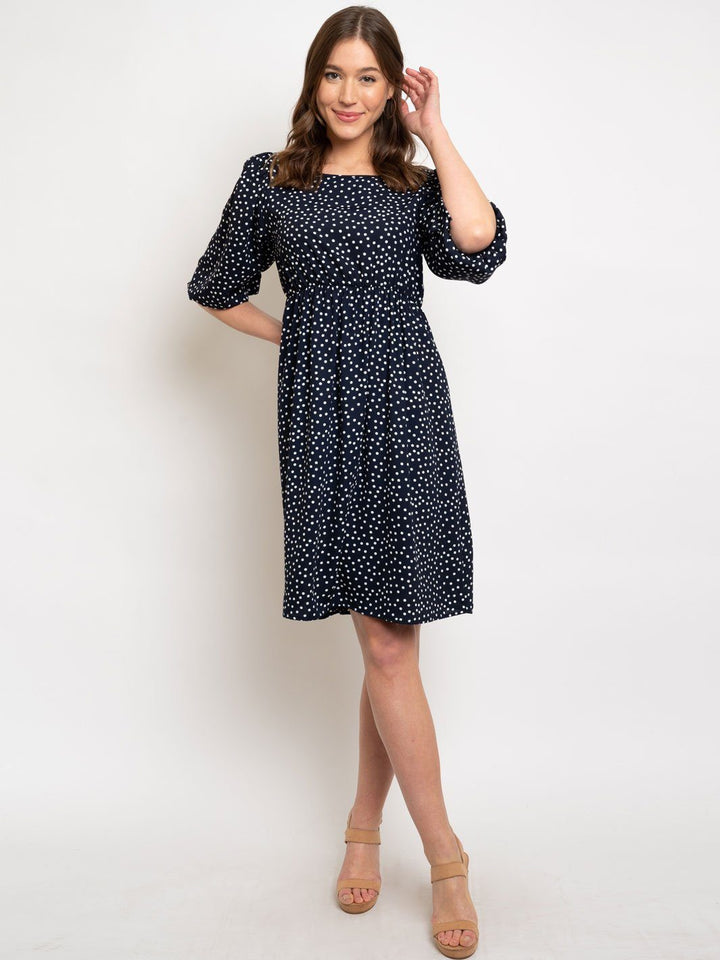 WOMEN'S POLKA DOTS MIDI DRESS