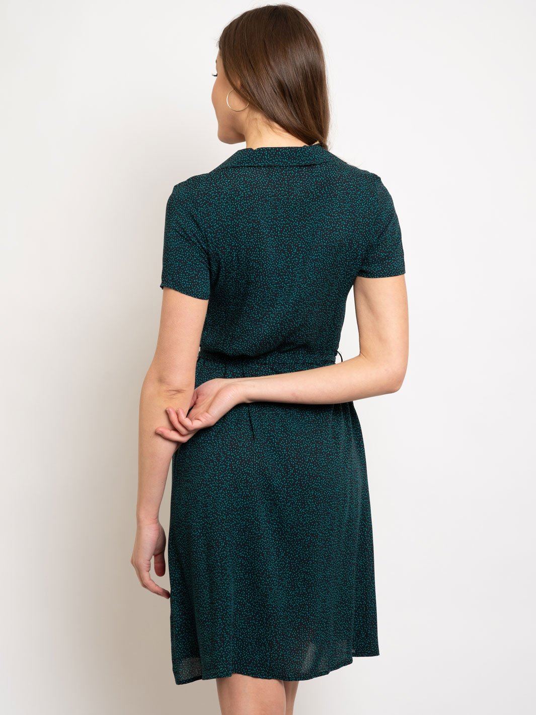WOMEN'S BUTTON UP MIDI GREEN DRESS