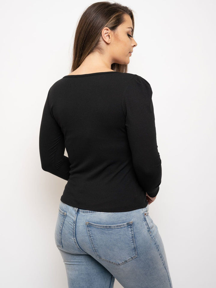 PLUS SIZE LONG SLEEVE RIBBED TOP