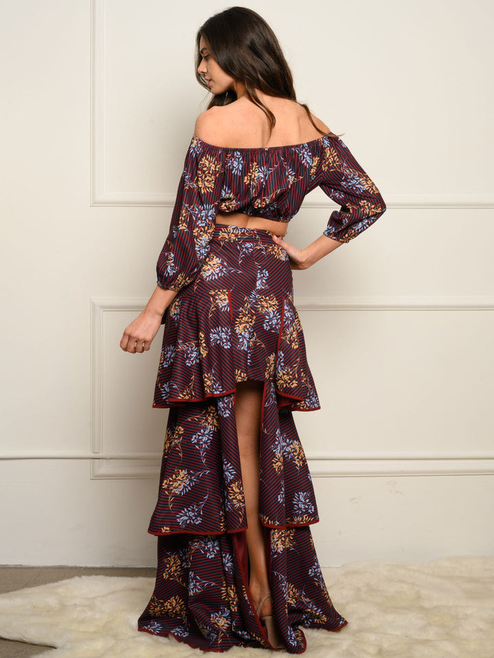 WOMEN'S FLORAL RUFFLE 2PC. SKIRT SET