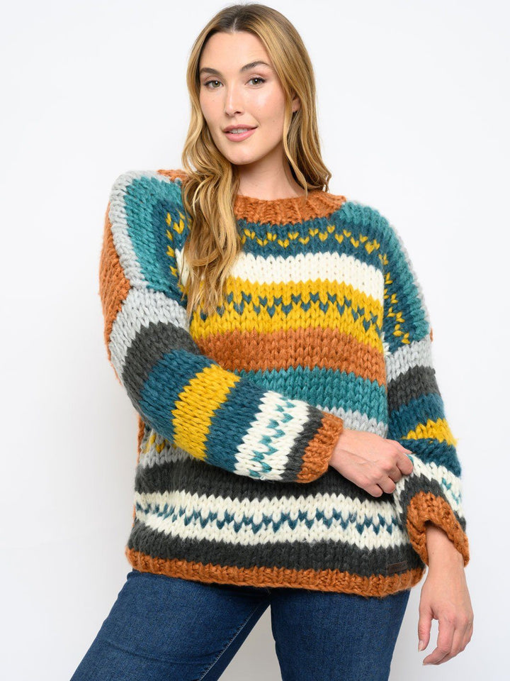 PLUS SIZE MULTI COLOR SWEATER