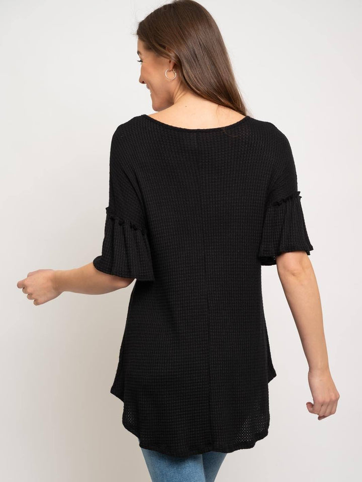 WOMEN'S TUNIC RUFFLE SLEEVE TOP