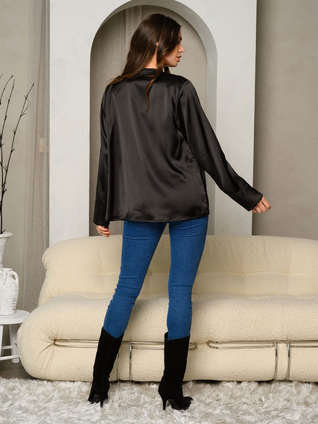 WOMEN'S LONG SLEEVE ANIMAL PRINT OPEN FRONT SILK CARDIGAN