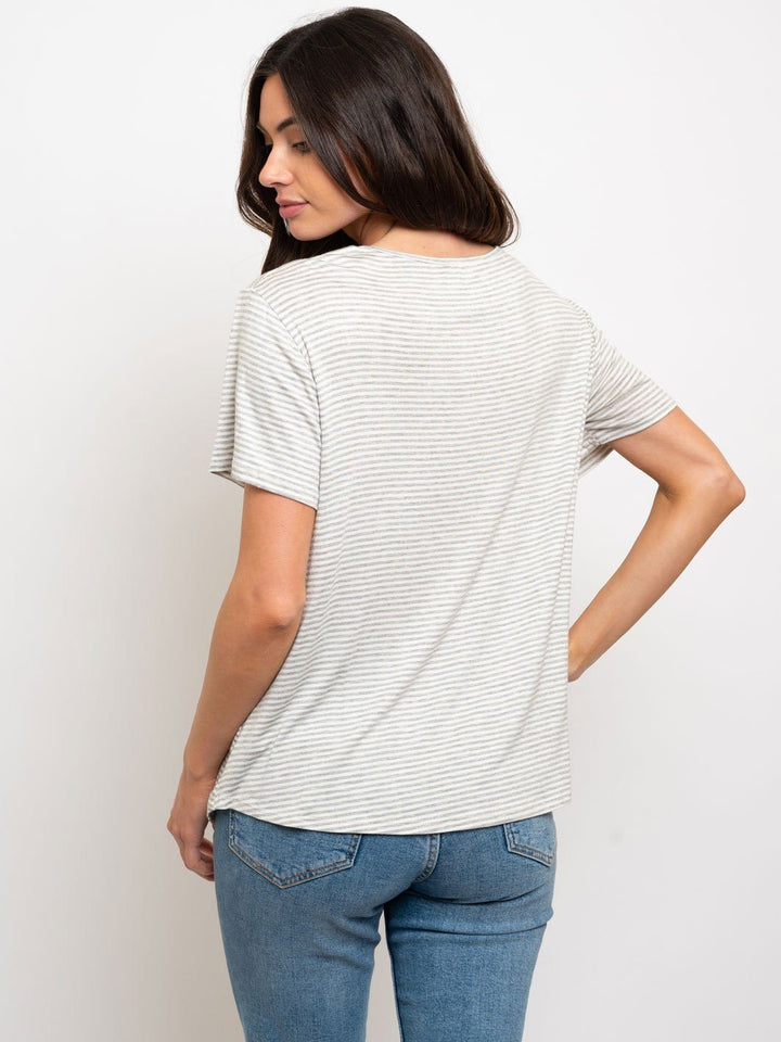 WOMEN'S SHORT SLEEVE COLOR BLOCK TOP