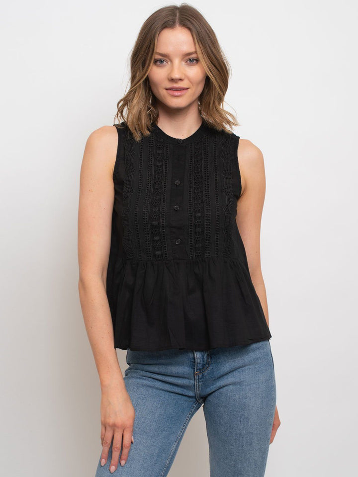 WOMEN'S WOVEN CROCHET TOP
