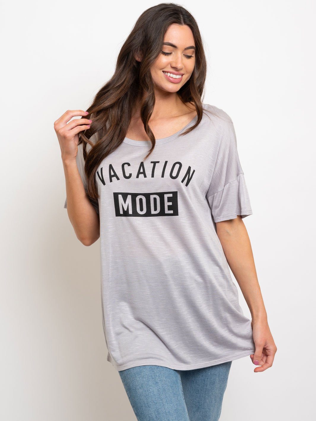 WOMEN'S GRAPHIC "VACATION MODE" TOP