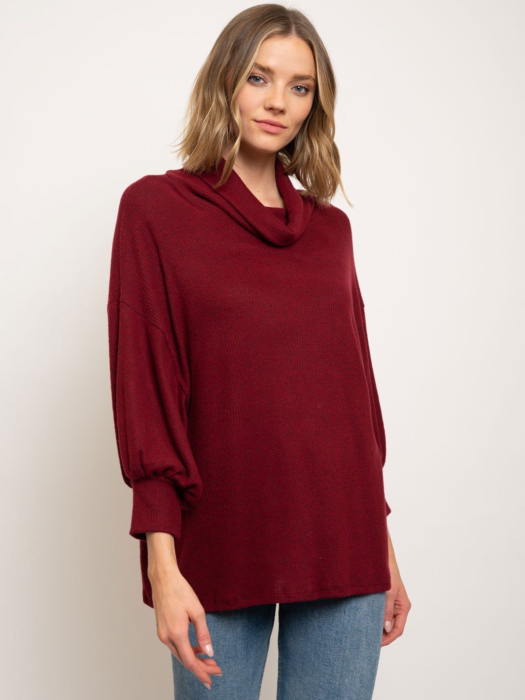 WOMEN'S TURTLE NECK TUNIC TOP
