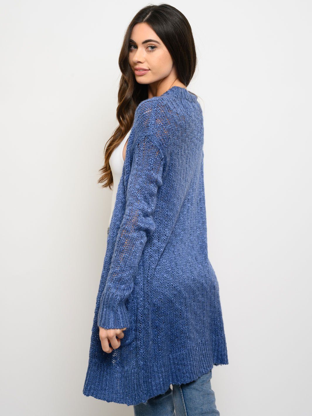 WOMEN'S LONG SLEEVE POCKETS CARDIGAN