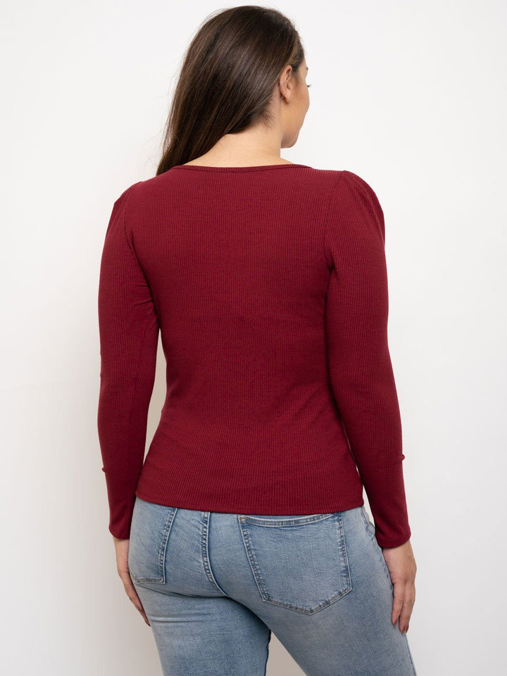 PLUS SIZE LONG SLEEVE RIBBED TOP