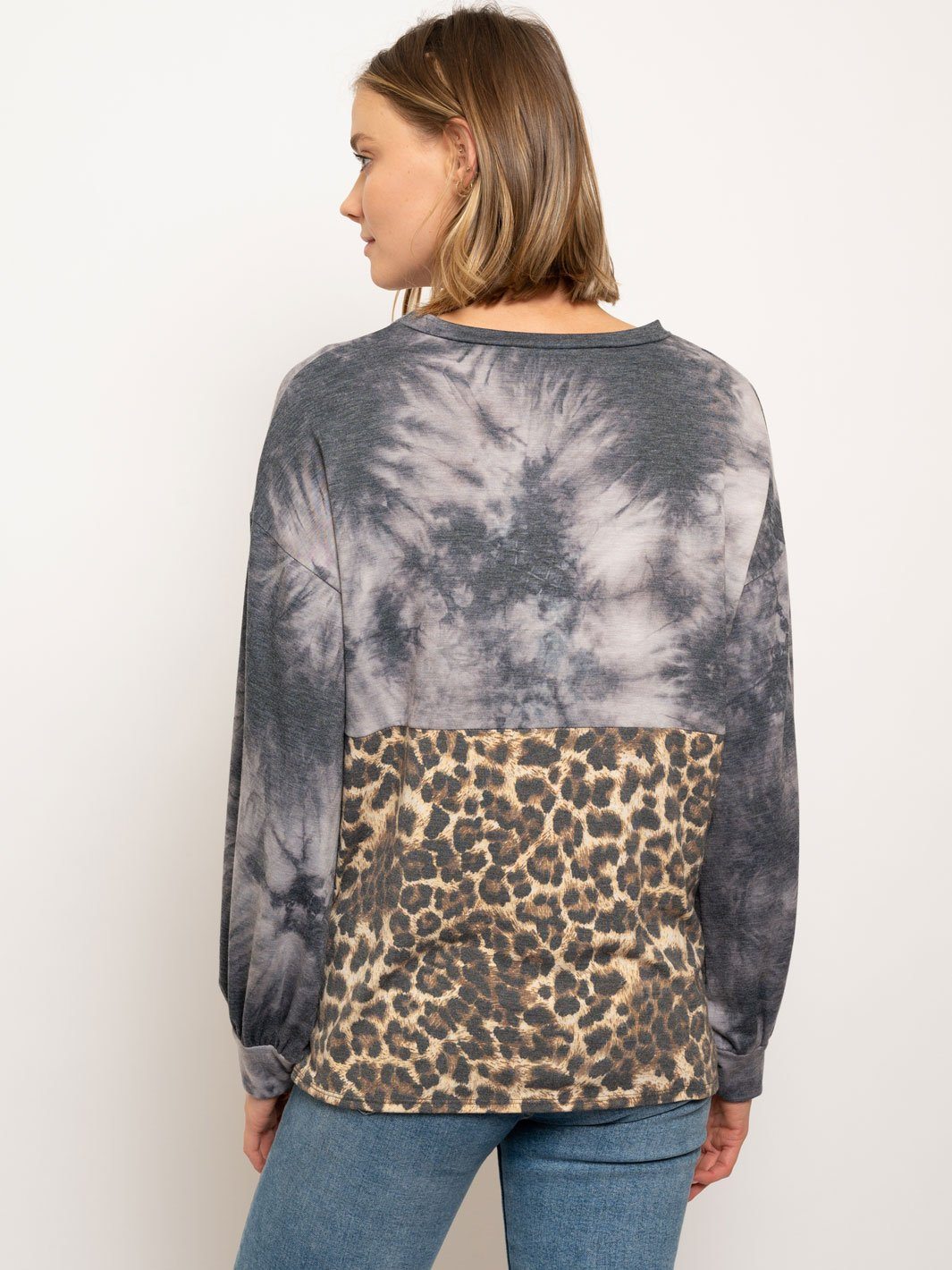 WOMEN'S MULTI PRINT PUFF SLEEVE TOP