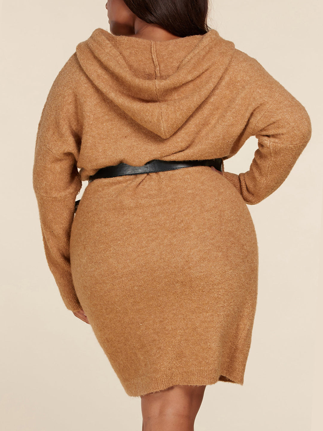 PLUS SIZE LONG SLEEVE HOODED W/FANNY PACK & BELT INCLUDED MINI DRESS
