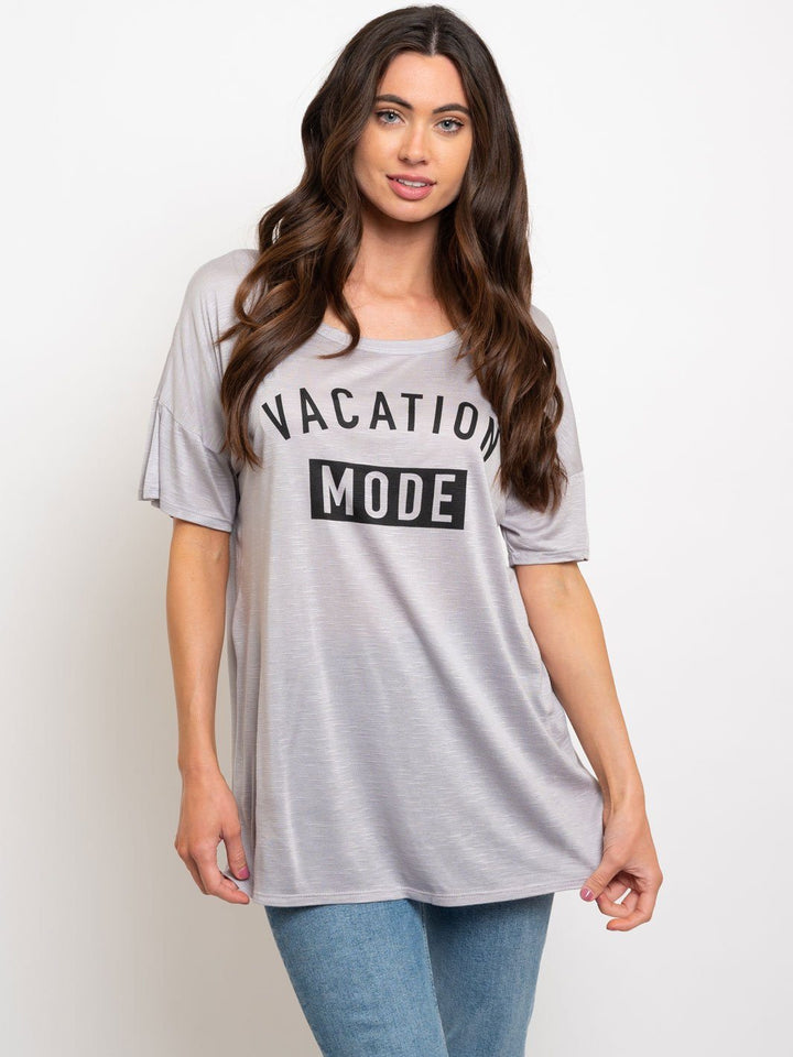 WOMEN'S GRAPHIC "VACATION MODE" TOP