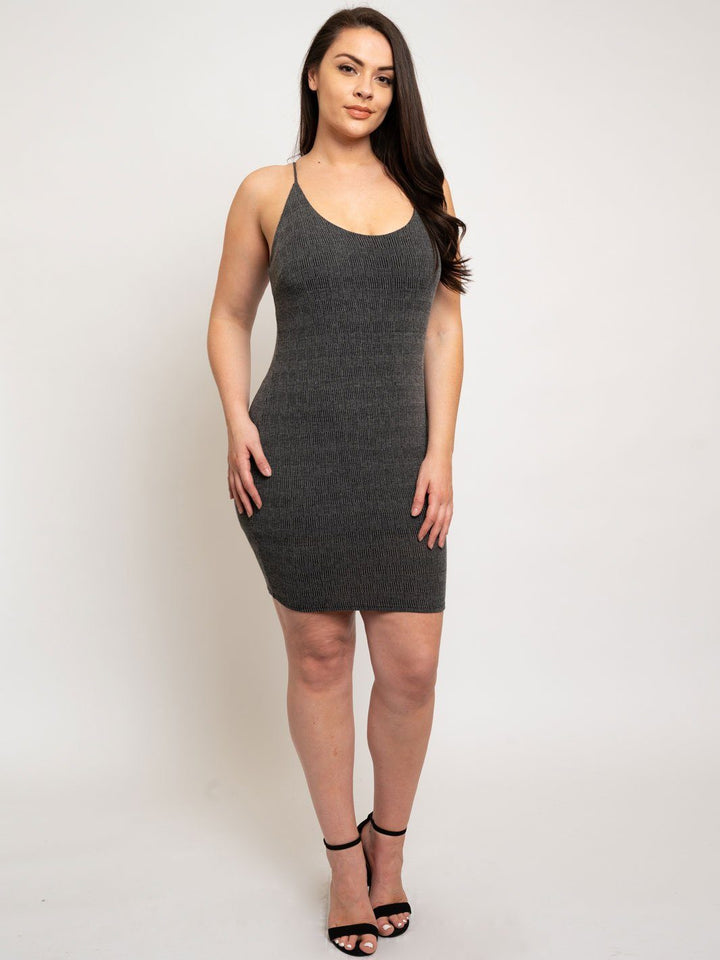 PLUS SIZE BODYCON SPAGHETTI DRESS