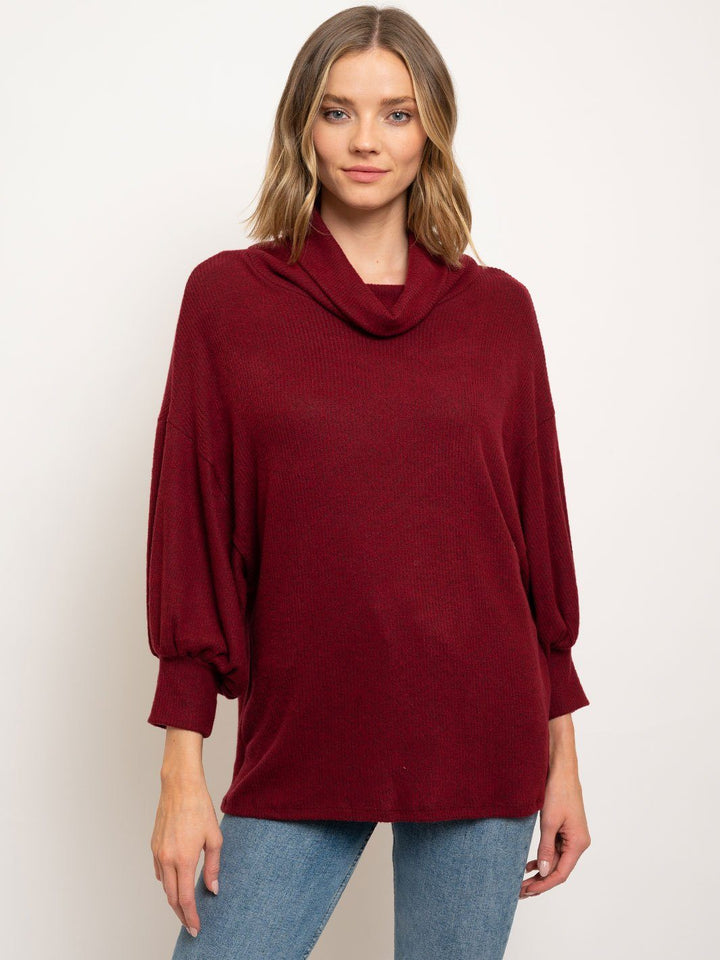 WOMEN'S TURTLE NECK TUNIC TOP
