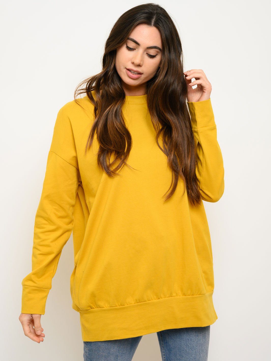 WOMEN'S LONG SLEEVE POCKETS SWEATER
