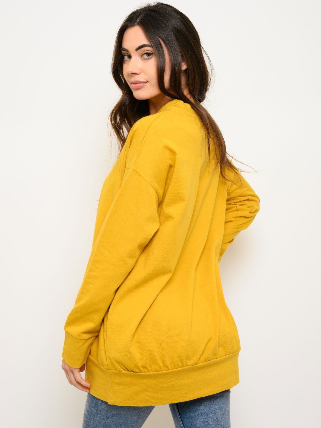 WOMEN'S LONG SLEEVE POCKETS SWEATER