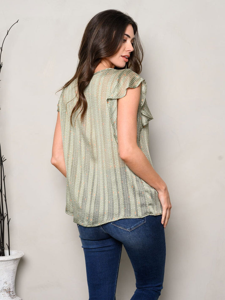 WOMEN'S SHORT SLEEVE MULTI PRINT TUNIC TOP